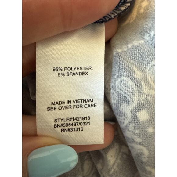 Fortune Ivy Women’s M Boho Soft A Line Blue Sleeveless Dress Bandana Floral - Picture 5 of 9